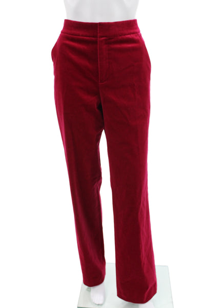 ALC Womens Dress Pants Red Zip 31in Inseam Cotton Elastane Size 6