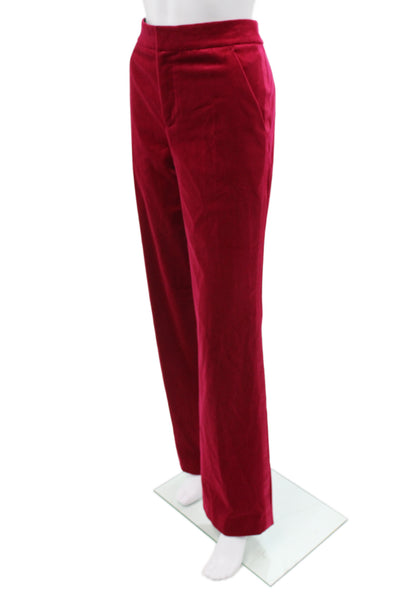 ALC Womens Dress Pants Red Zip 31in Inseam Cotton Elastane Size 6