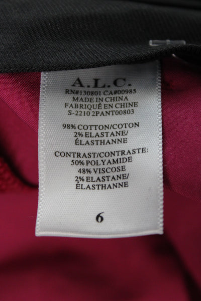 ALC Womens Dress Pants Red Zip 31in Inseam Cotton Elastane Size 6