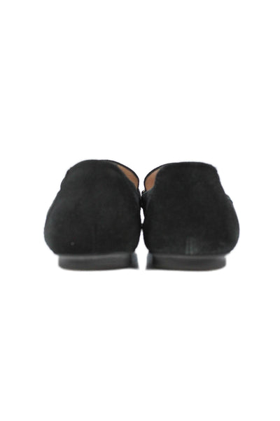 Stuart Weitzman Women's Embellish Suede Slip-On Loafers Shoes Black Size 8.5