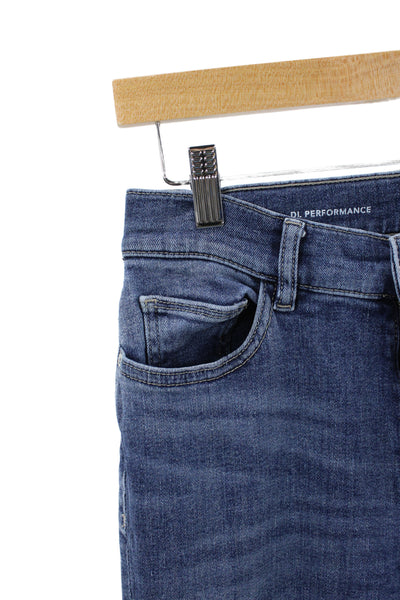 DL 1961 Women Cropped Straight Blue Jeans Size 28