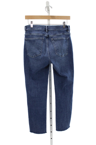 DL 1961 Women Cropped Straight Blue Jeans Size 28