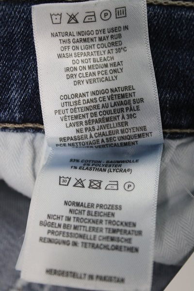 DL 1961 Women Cropped Straight Blue Jeans Size 28