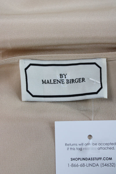 By Malene Birger Women Kaftan Dress Beige Silk 3/4 Sleeve Mid Calf Size 40
