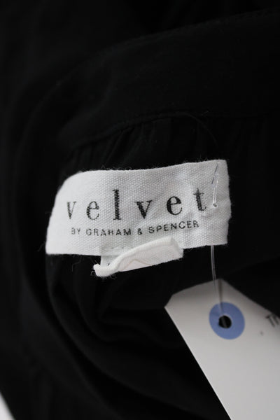 Velvet by Graham & Spencer Womens Black V-Neck Tunic Blouse Size L