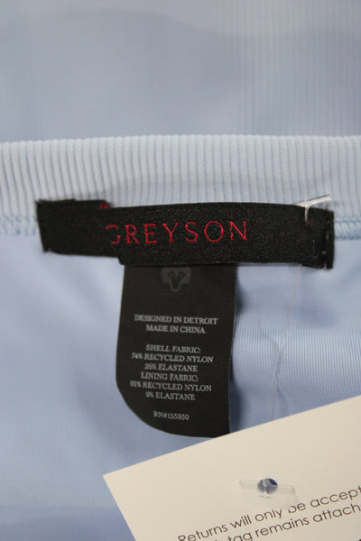 Greyson Womens Basic Cropped Tank Light Blue Crew Neck Polyester Size S