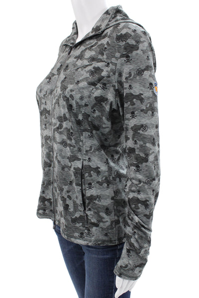 G/Fore Womens Full-Zip Hoodie Gray Camo Army Polyester Spandex Size M