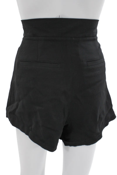 A.L.C. Unisex Black Tie Waist Viscose Elastane Shorts Classic Size 0