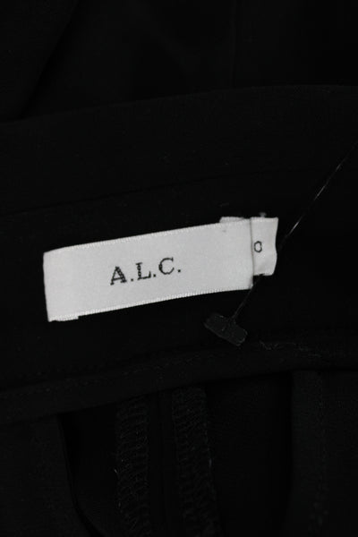 A.L.C. Unisex Black Tie Waist Viscose Elastane Shorts Classic Size 0