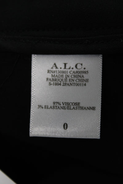 A.L.C. Unisex Black Tie Waist Viscose Elastane Shorts Classic Size 0