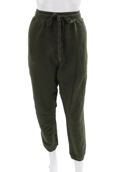 TKEES Unisex Pullover Hoodie Green 100% Cotton Long Sleeve Army Size 1