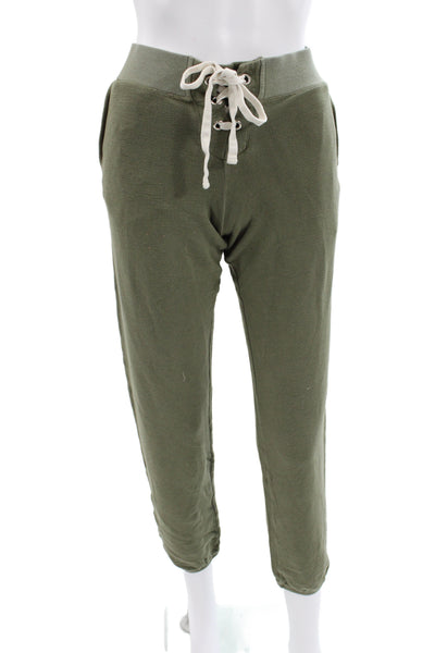 Monrow Womens Army Green Drawstring Jogger Sweatpants Size S