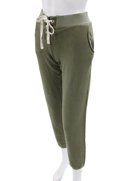 Monrow Womens Army Green Drawstring Jogger Sweatpants Size S