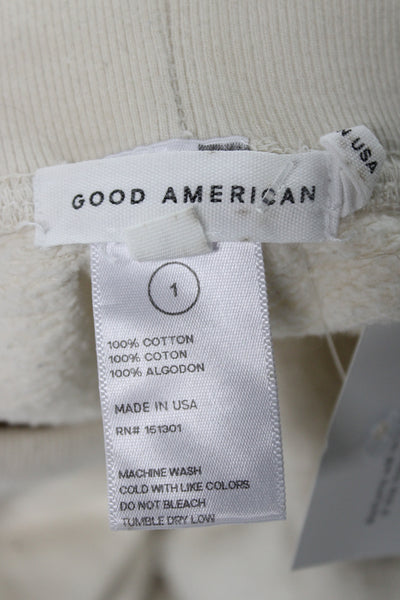 Good American Womens Jogger Sweatpants Beige 100% Cotton Size 1