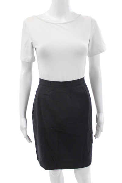 Escada Margaretha Ley Womens Straight Pencil Skirt Black Cotton Size 40