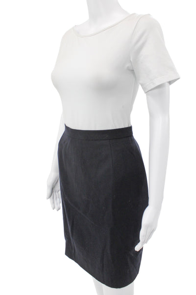 Escada Margaretha Ley Womens Straight Pencil Skirt Black Cotton Size 40