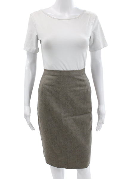 Gianfranco Ferre Women Gray Virgin Wool Pencil Skirt Knee Length Size 10