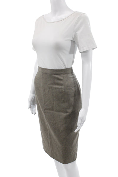 Gianfranco Ferre Women Gray Virgin Wool Pencil Skirt Knee Length Size 10