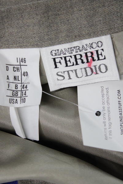 Gianfranco Ferre Women Gray Virgin Wool Pencil Skirt Knee Length Size 10