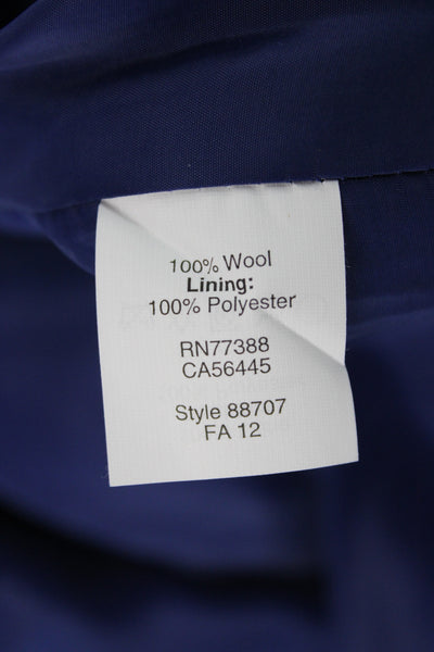 J Crew Women A-Line Wool Skirt Solid Blue Knee Length Size 12