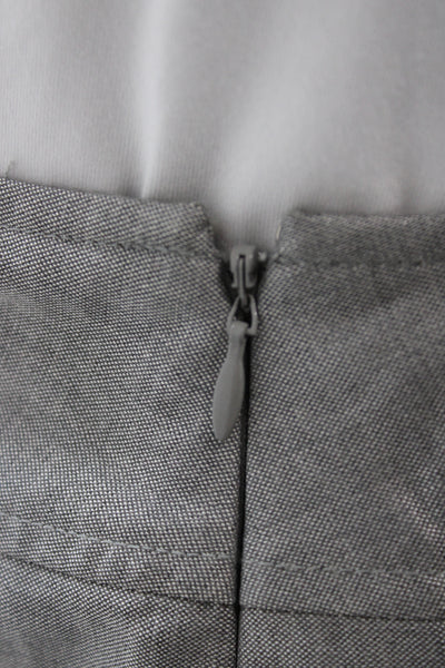 Carlisle Women Straight Pencil Pleated Gray Wool Silk Skirt Size 12