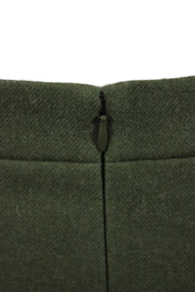J Crew Womens Wool Straight Pencil Skirt Knee Length Green Size 14