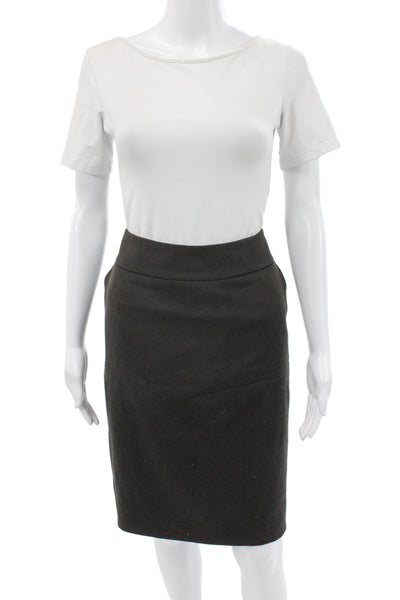 Akris Womens Straight Pencil Skirt Black 100% Virgin Wool Knee Length Size 12
