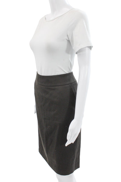 Akris Womens Straight Pencil Skirt Black 100% Virgin Wool Knee Length Size 12