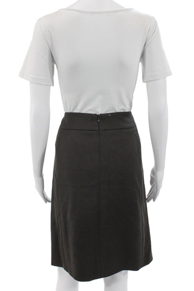Akris Womens Straight Pencil Skirt Black 100% Virgin Wool Knee Length Size 12