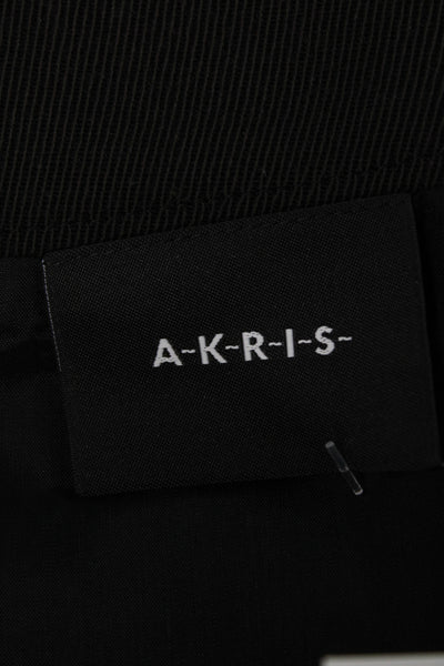 Akris Womens Straight Pencil Skirt Black 100% Virgin Wool Knee Length Size 12