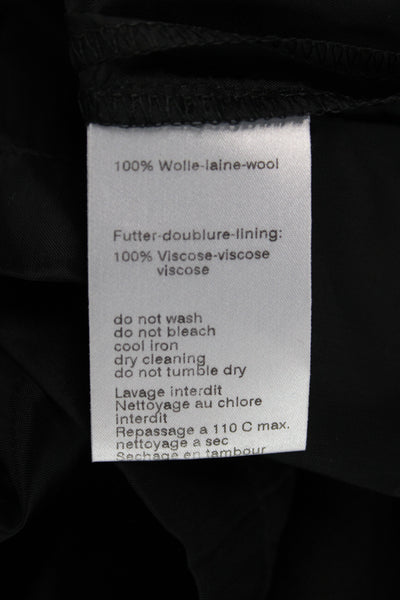 Akris Womens Straight Pencil Skirt Black 100% Virgin Wool Knee Length Size 12