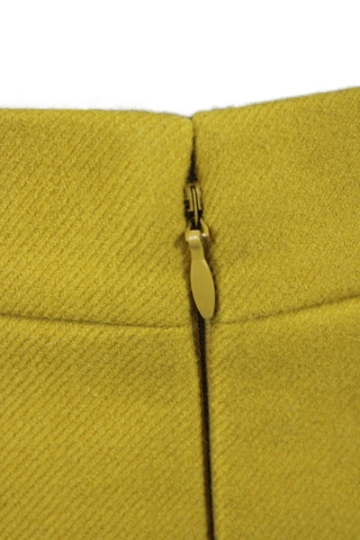 J Crew Womens Straight Pencil Wool Skirt Yellow Petites Size 14