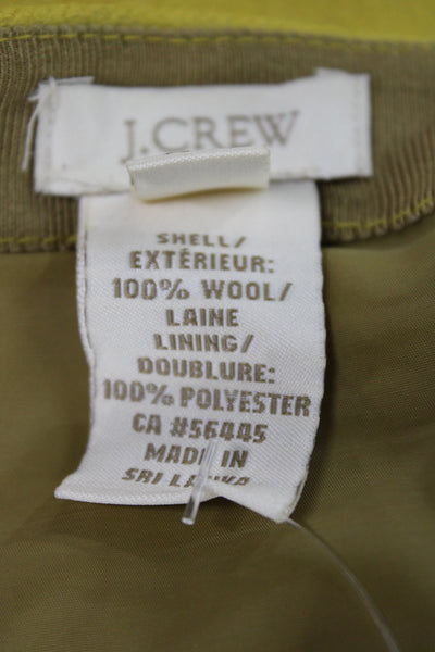 J Crew Womens Straight Pencil Wool Skirt Yellow Petites Size 14
