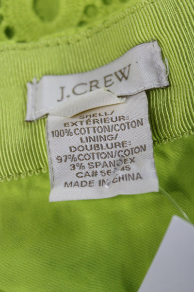 J Crew Womens Green Cotton Geometric Straight Pencil Skirt Size 12