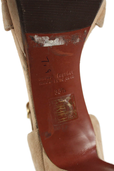 Chie Mihara Womens Block Heel Suede Ankle Strap Sandals Brown Size 38.5