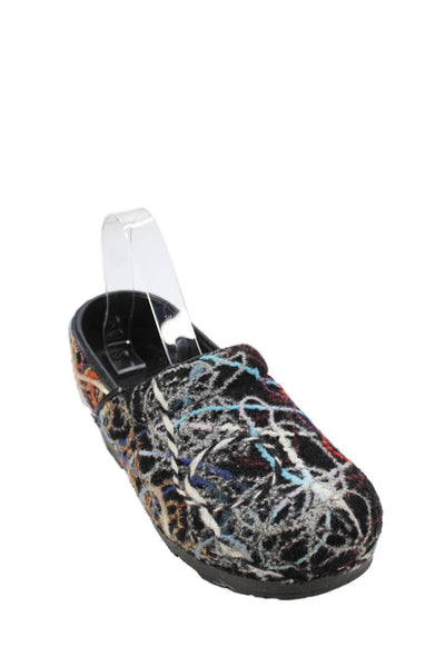 Dansko Womens Slip On Round Toe Wool Loafers Black Multi Size 39