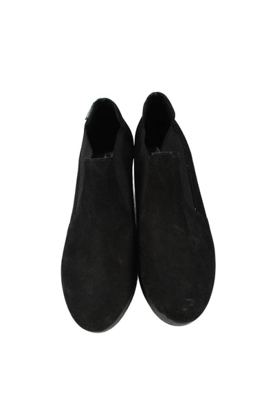 Mephisto Womens Slip On Wedge Heel Suede Ankle Sneakers Black Size 10