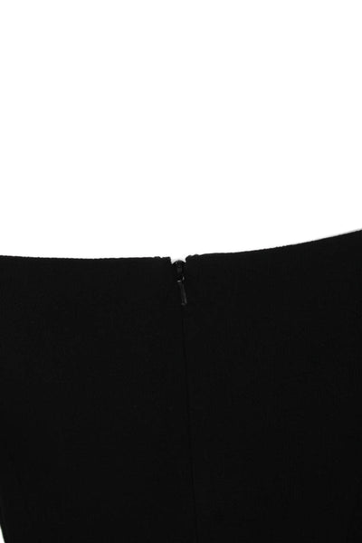 Lela Rose Womens Sheath Bodycon Dress Black Zip Mid Calf Size 4