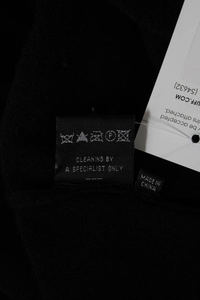 Max & Moi Women Shift Sweater Dress Black Wool Leather 3/4 Sleeve Size 42