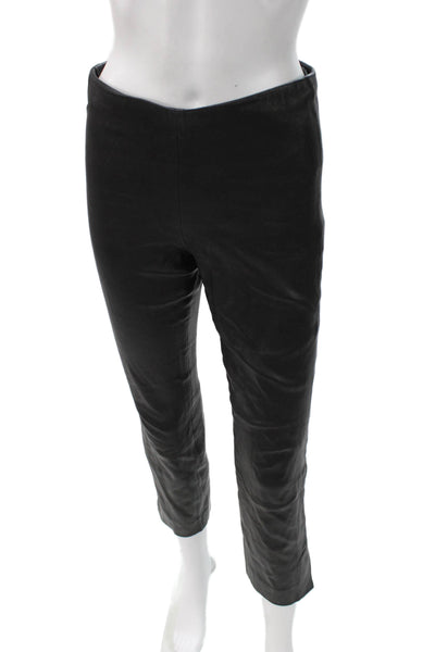Vince Women Black Leather Ankle Cropped Pants Size XS