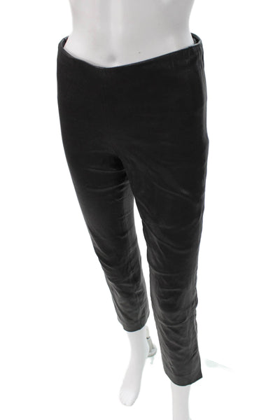 Vince Women Black Leather Ankle Cropped Pants Size XS