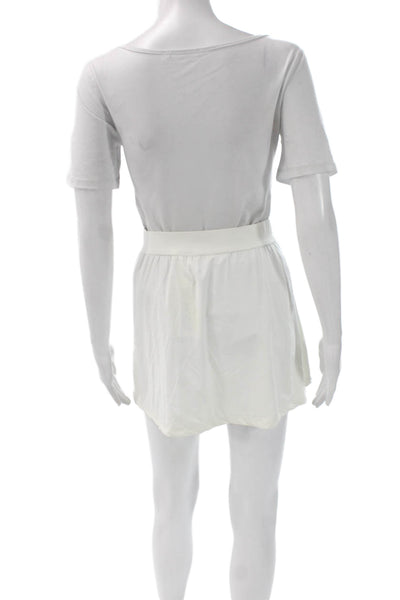 Tail Womens Mini Pleated Solid Cotton Polyester Skort White Size S