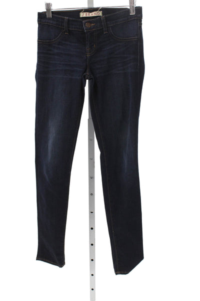 J Brand Women Skinny Ankle Dark Blue High Rise Jeans Size 24
