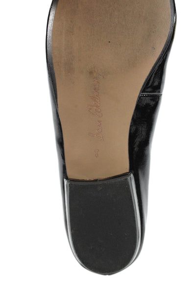 Sam Edelman Womens Shiny Pointed Toe Flat Mary Jane Shoes Black Size 8