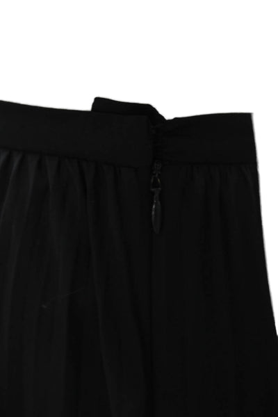 Les Copains Women Flare Pleated Maxi Skirt Black 100% Polyester Long Size 42