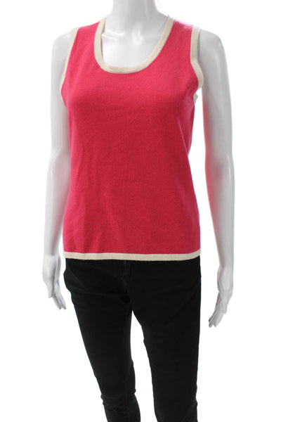 Tse Women Designer 100% Cashmere Basic Tank Red Size M