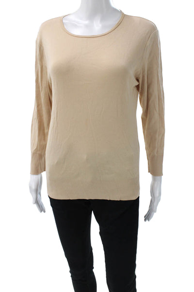 Ralph Lauren Black Label Women Pullover Sweater Beige Cotton Polyester Size L