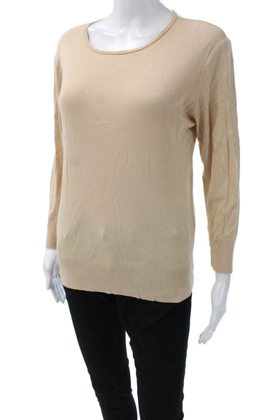 Ralph Lauren Black Label Women Pullover Sweater Beige Cotton Polyester Size L