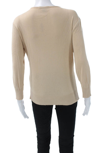 Ralph Lauren Black Label Women Pullover Sweater Beige Cotton Polyester Size L