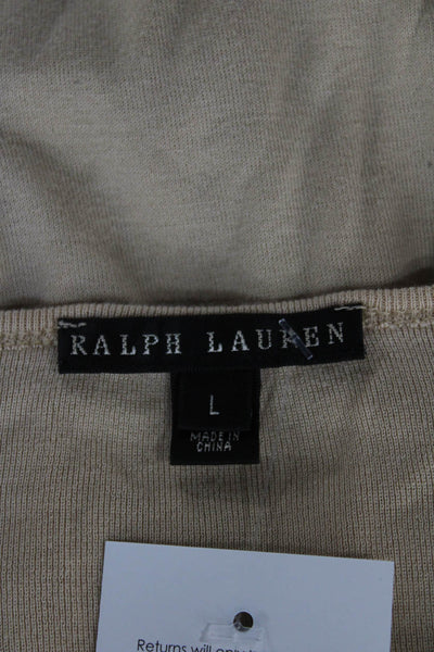 Ralph Lauren Black Label Women Pullover Sweater Beige Cotton Polyester Size L
